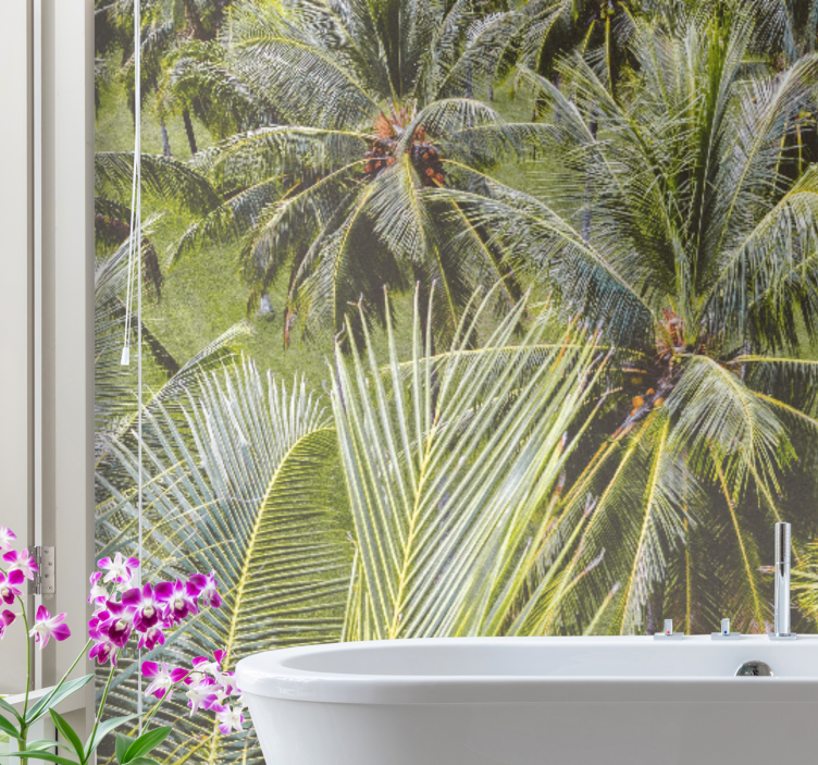 Nature wall mural lush palm fronds - TenStickers