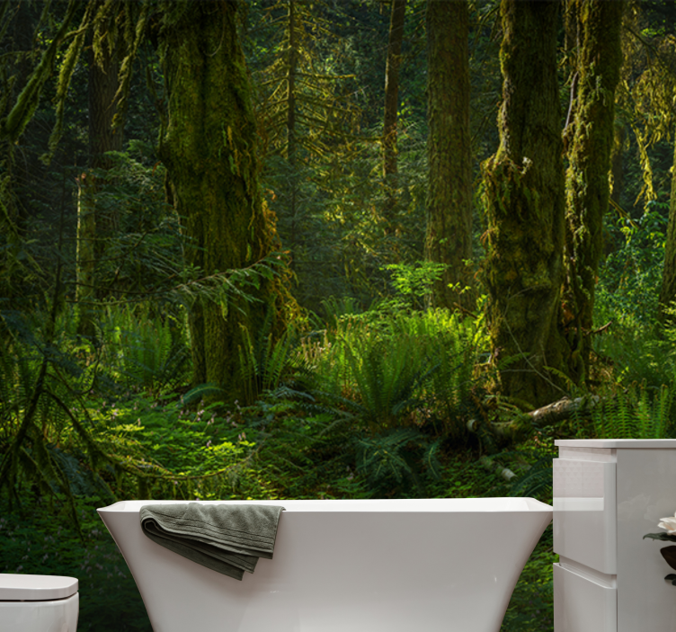 Nature wall mural serene forest retreat - TenStickers