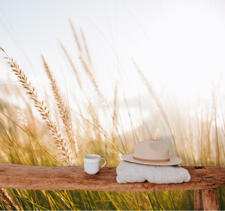 Nature wall mural soft grasses breeze - TenStickers