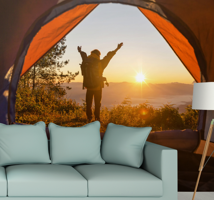 Nature wall mural sunrise adventure delight - TenStickers