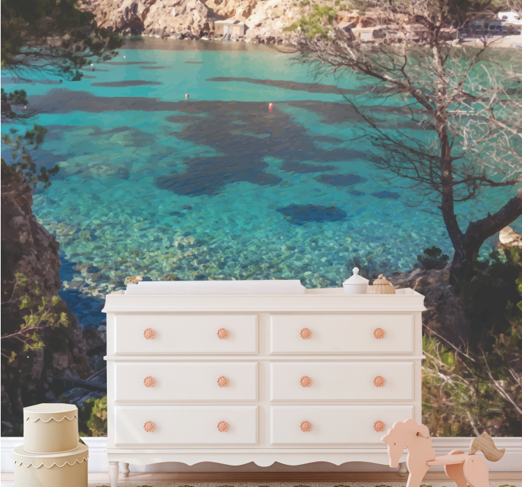 Nature wall mural tranquil coastal scene - TenStickers