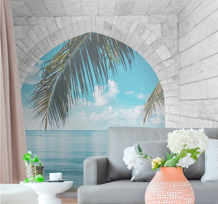 Nature wall mural tropical palm tree retreat - TenStickers