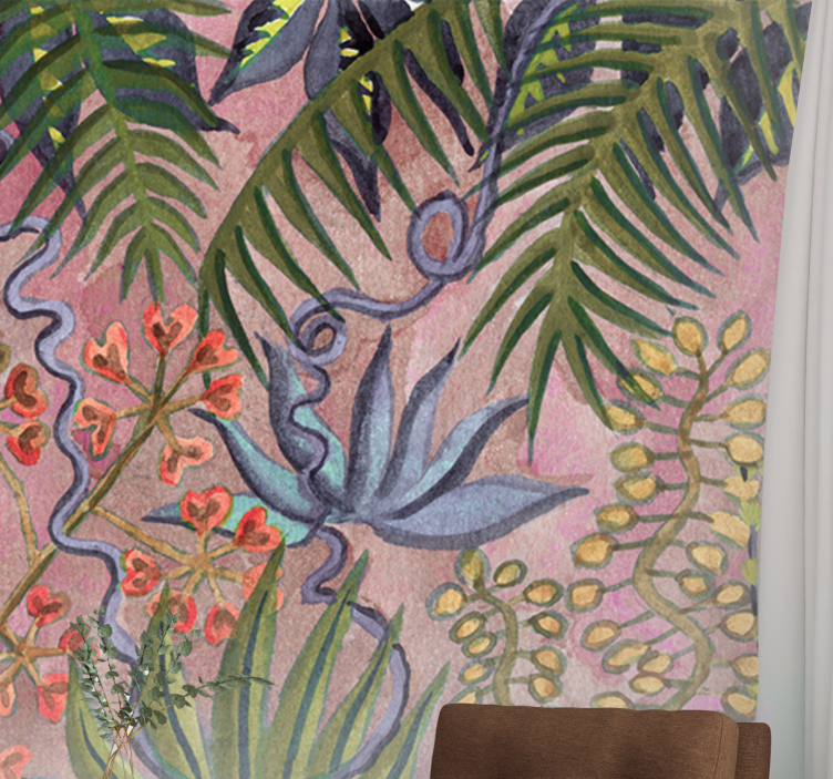 Nature wall mural tropical plant collection - TenStickers