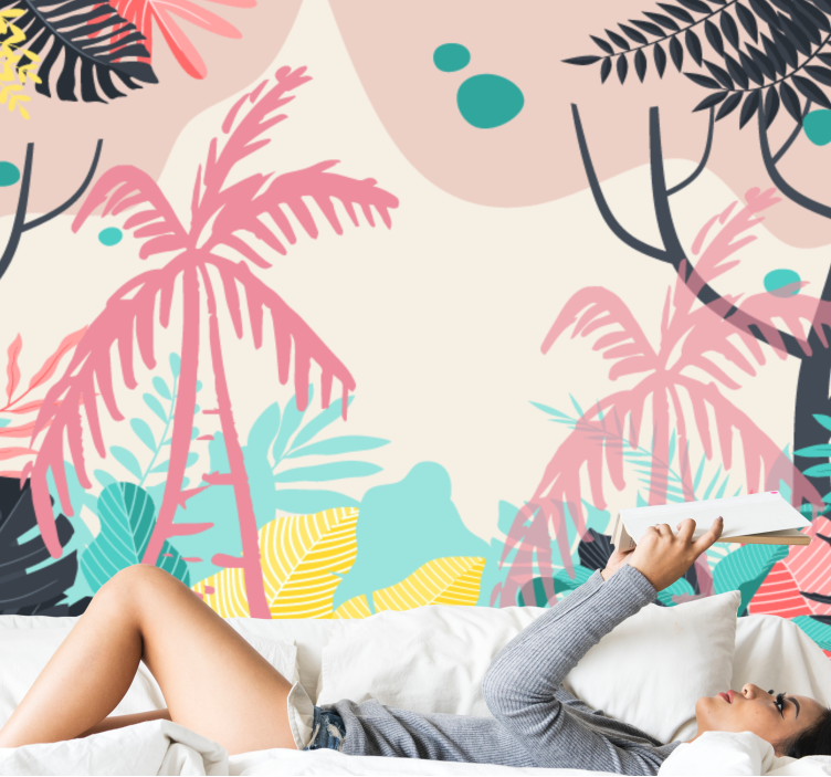 Nature wall mural tropical plant life - TenStickers