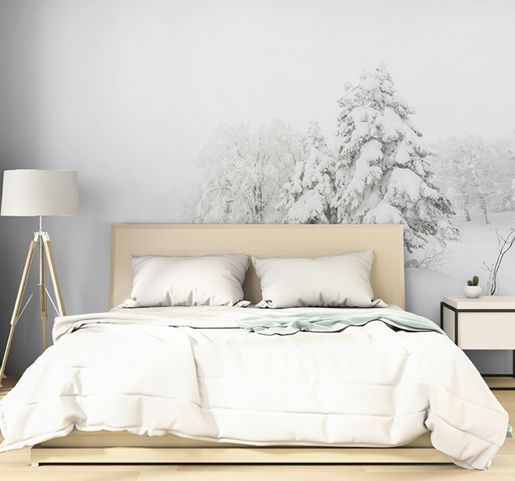 Nature wall mural winter forest landscape - TenStickers