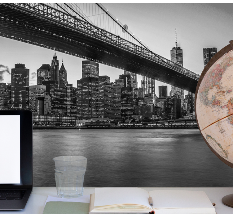 New york wall mural brooklyn bridge cityscape - TenStickers