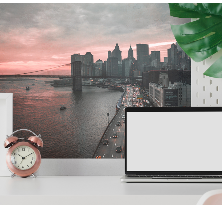 New york wall mural urban manhattan skyline - TenStickers