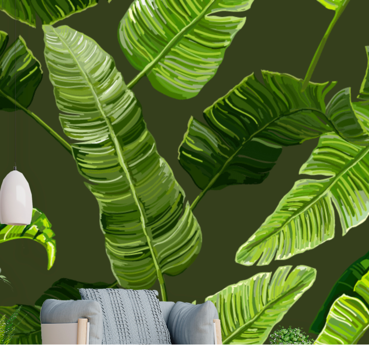 Nordic Style Banana Leaves nature wall mural - TenStickers