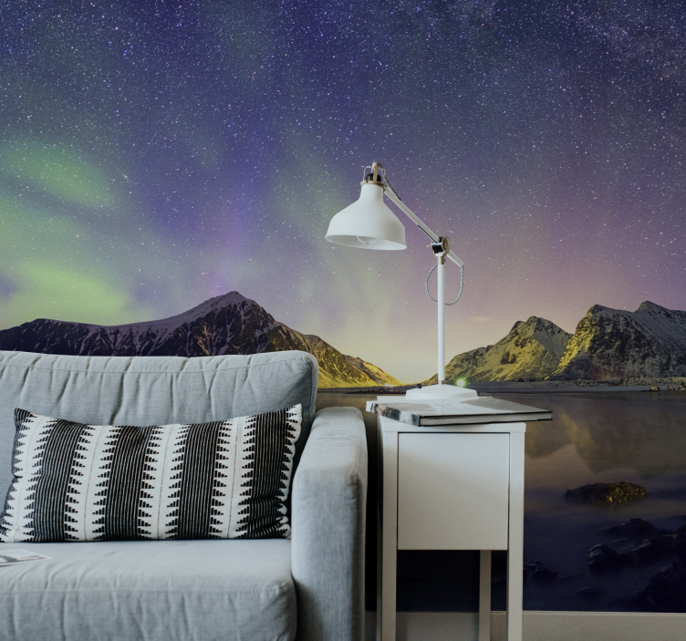 Northern Lights Display landscape mural wallpaper - TenStickers