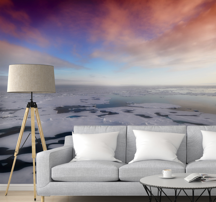 Northern sunset sea wall mural - TenStickers