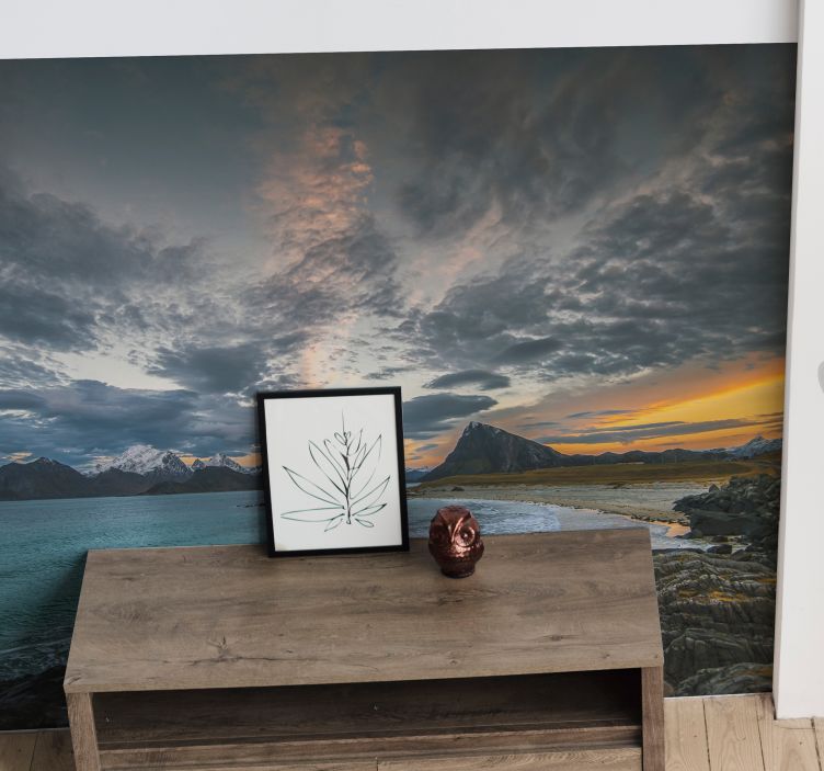 Norway cloudy landscape nature wall mural - TenStickers