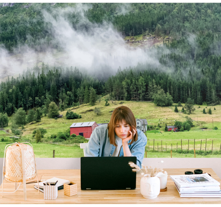 Norwegian forest nature wall mural - TenStickers