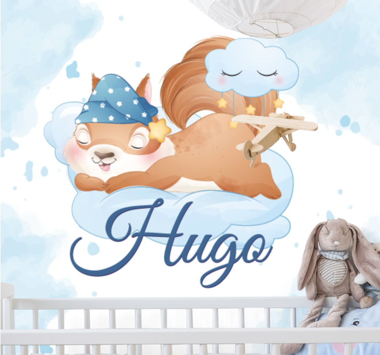 Nursery mural sleepy squirrel dreams - TenStickers
