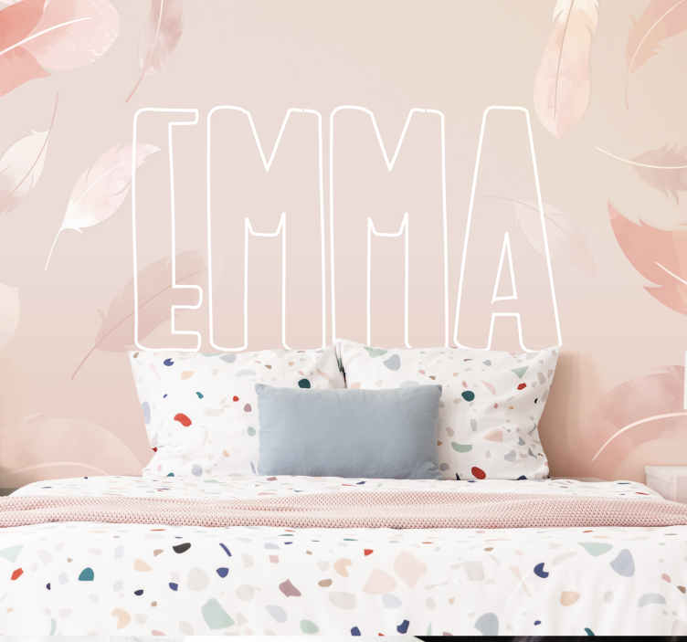 Nursery mural with personalized name design - TenStickers