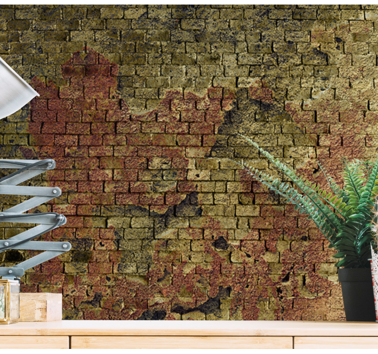 Old and damaged brick wall brick wall mural - TenStickers