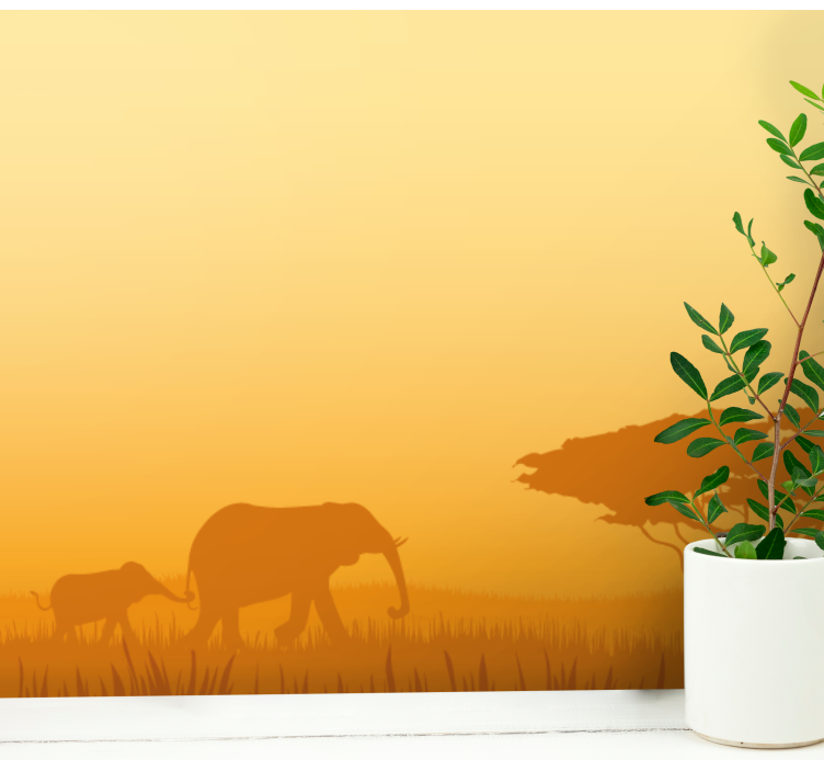 Orange savanna Desert Wall Mural - TenStickers