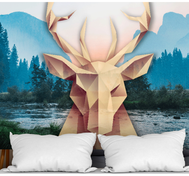 origami deer 3D Wall Mural - TenStickers