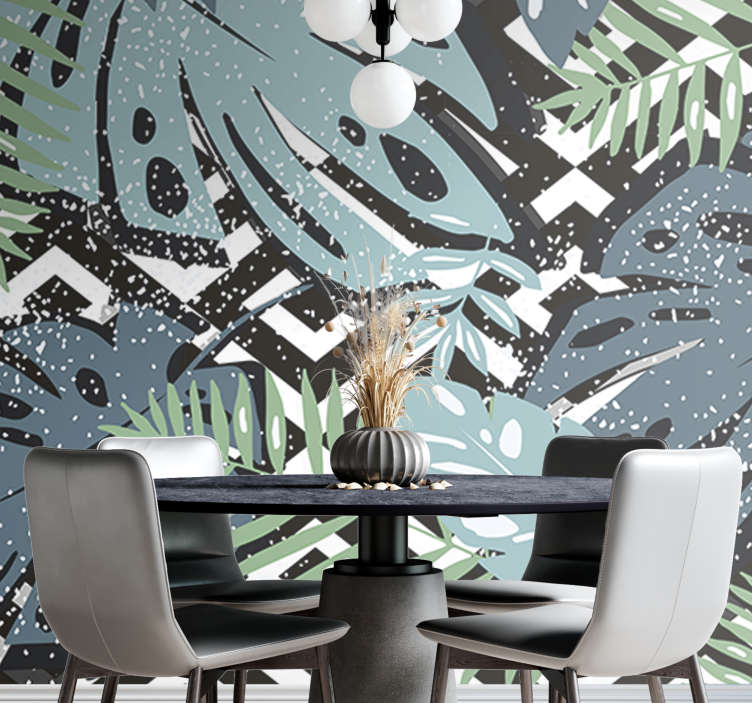 Palms over diamonds nature wall mural - TenStickers