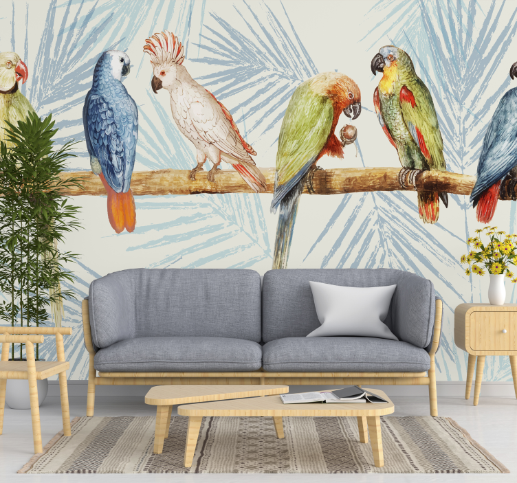 Parrot Assembly animal wall mural - TenStickers
