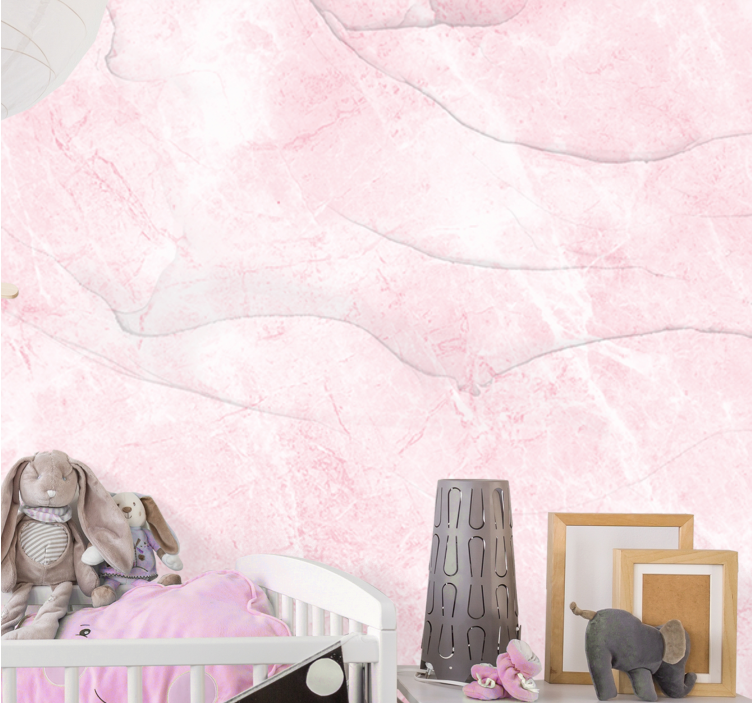 Pastel pink white swirl effect Kids murals - TenStickers