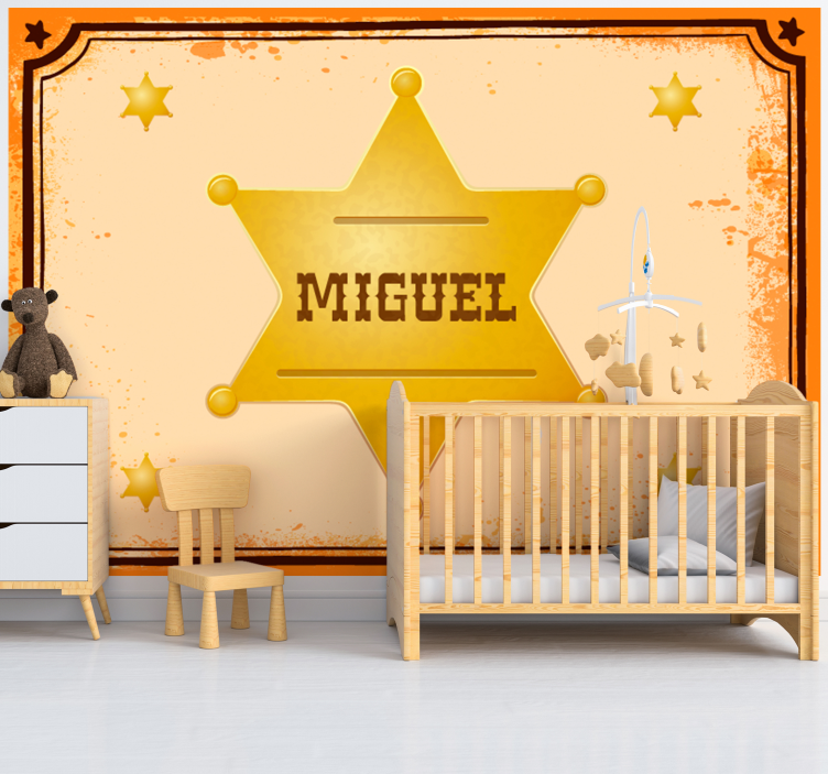 Personalized Sheriff Star children wall mural - TenStickers