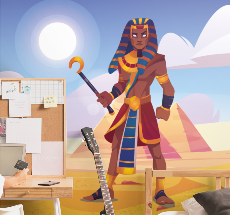 Pharaoh Ramses II design modern wall mural - TenStickers