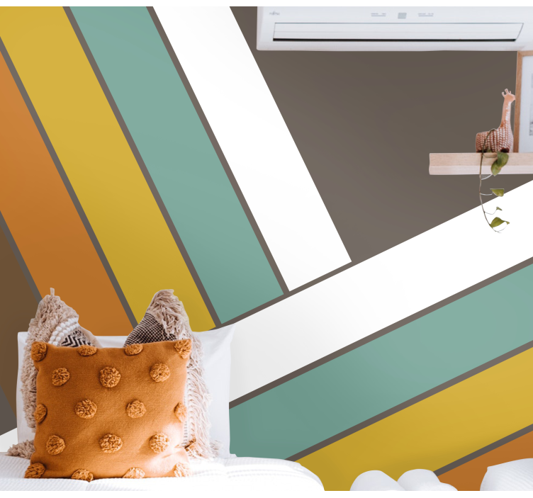 Retro 70's stripes vintage wall mural - TenStickers