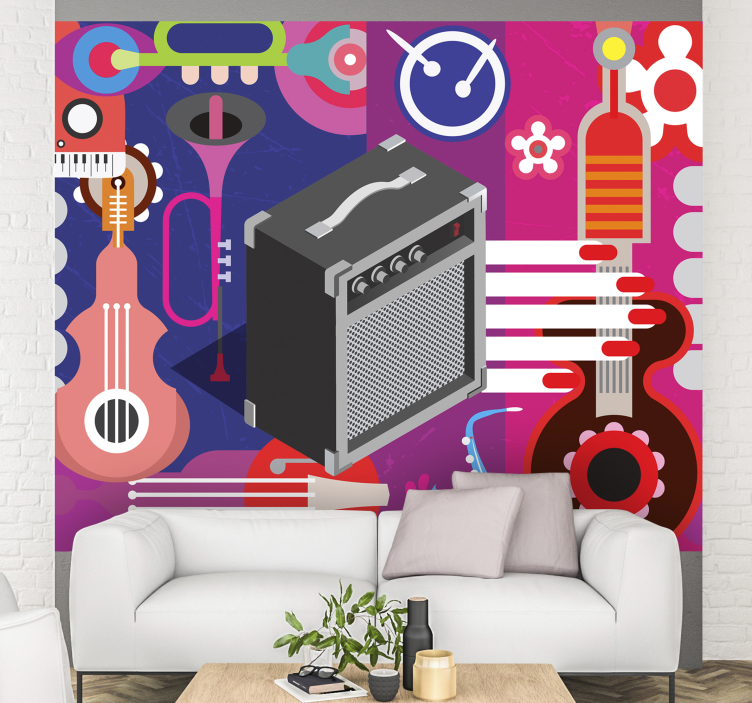 Retro Pop modern wall mural wallpaper - TenStickers
