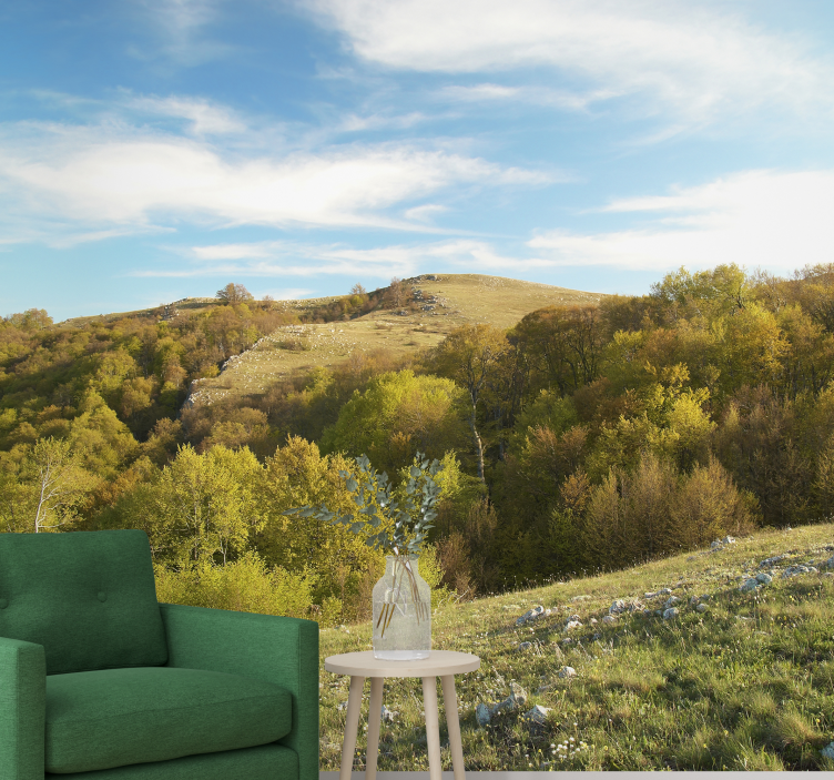 Rolling hill landscape landscape mural wallpaper - TenStickers