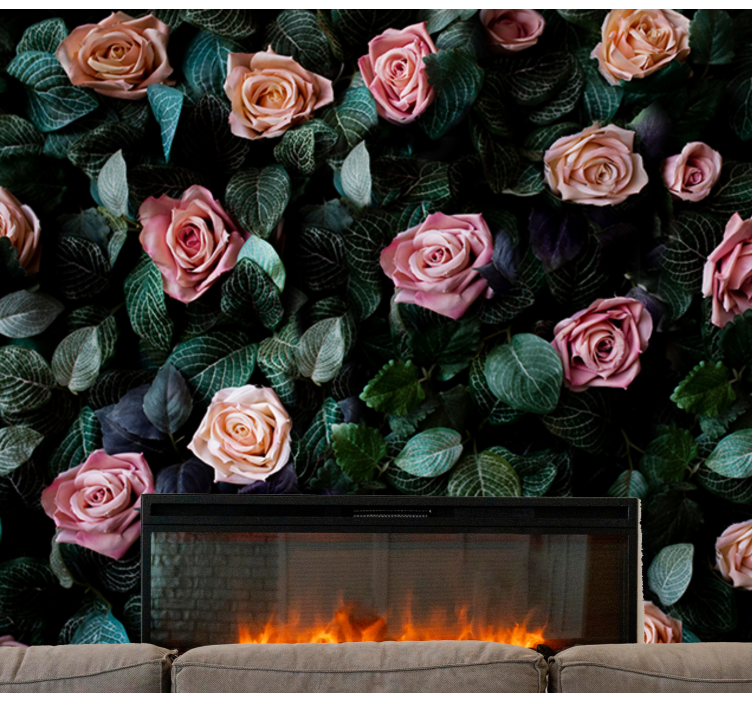 Romantic Rose Floral flower mural - TenStickers