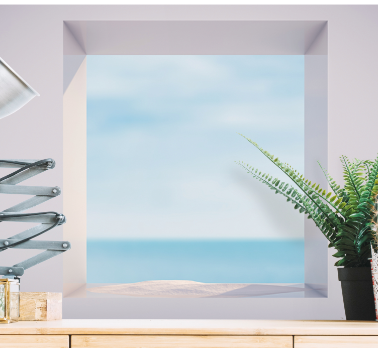 roof window sea view 3D Wall Mural - TenStickers