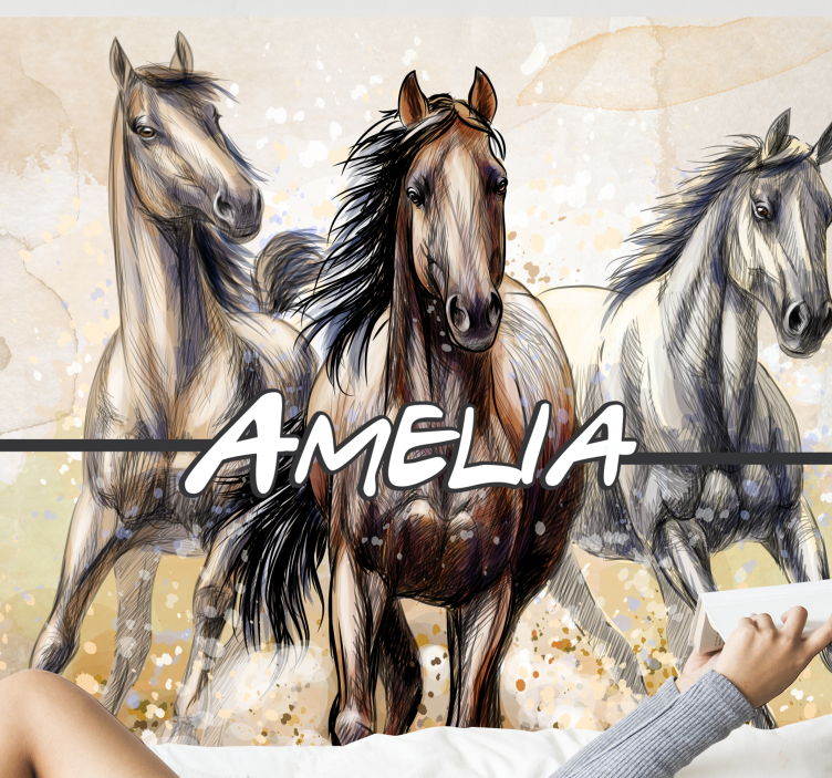 Running Horses Trio animal wall mural - TenStickers