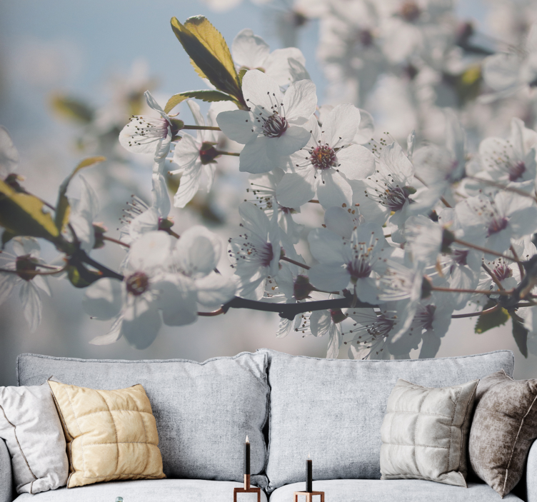 Sakura Blossom Stem flower mural - TenStickers