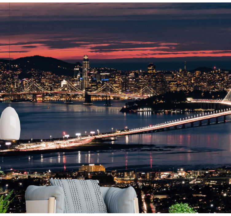 San Francisco in the evening wall mural - TenStickers
