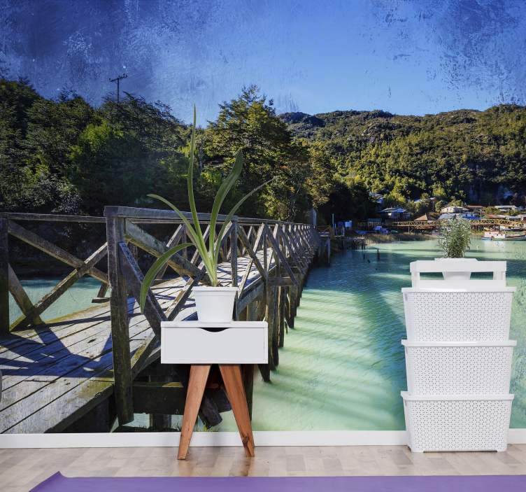 Scenic Coastal Path landscape mural wallpaper - TenStickers