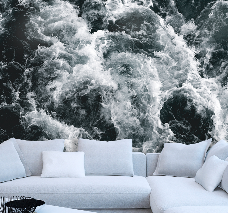 Sea mural churning ocean waves - TenStickers