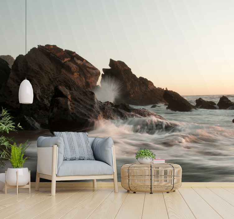Seascape Serenity Scene landscape mural wallpaper - TenStickers