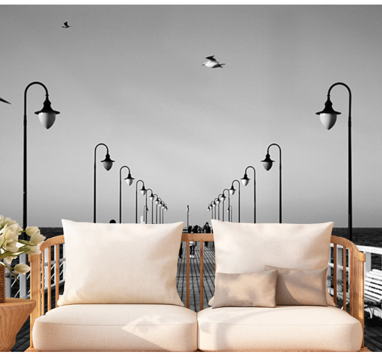 Seaside Pier Stroll city wall mural - TenStickers