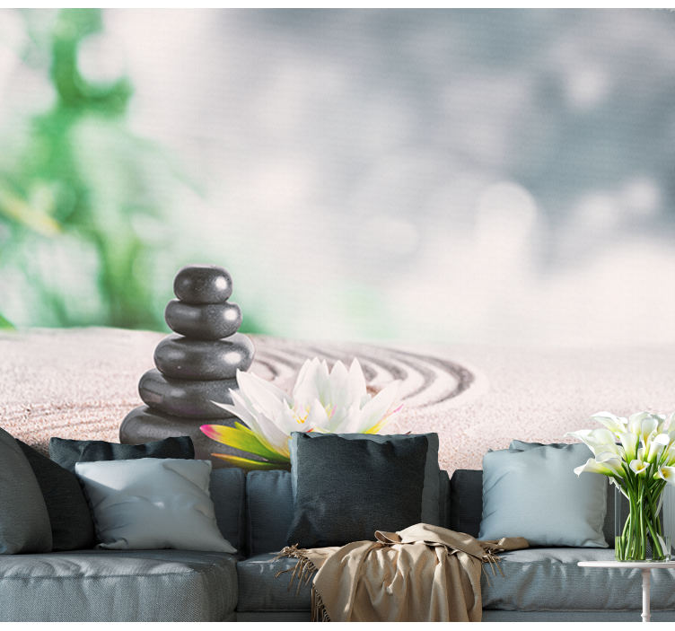 Serene Stone Stacking zen wall mural - TenStickers
