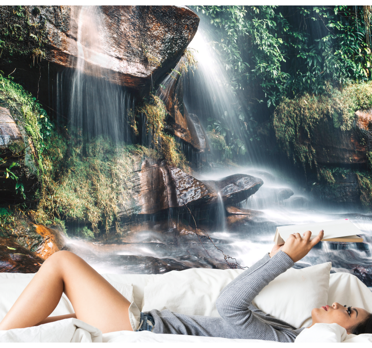 Serene Waterfall Landscape nature wall mural - TenStickers