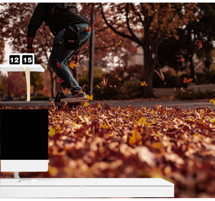 Skate autumnal wall mural - TenStickers