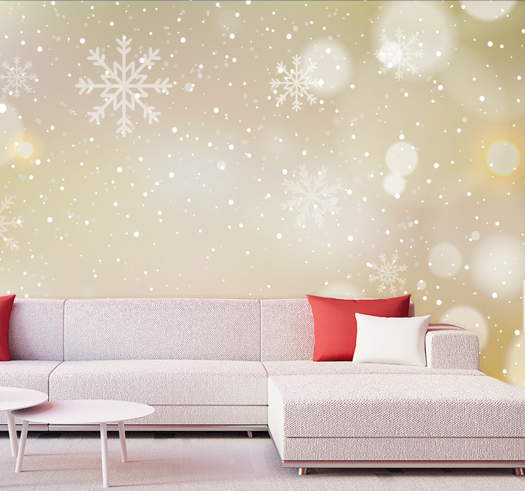 Snowflakes and Sparkles christmas mural - TenStickers