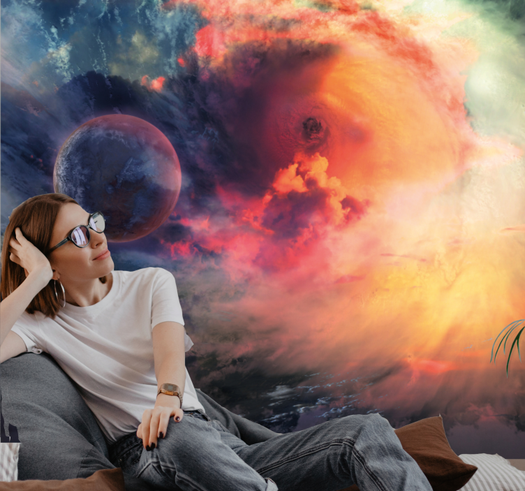 Space mural cosmic swirling nebula design - TenStickers