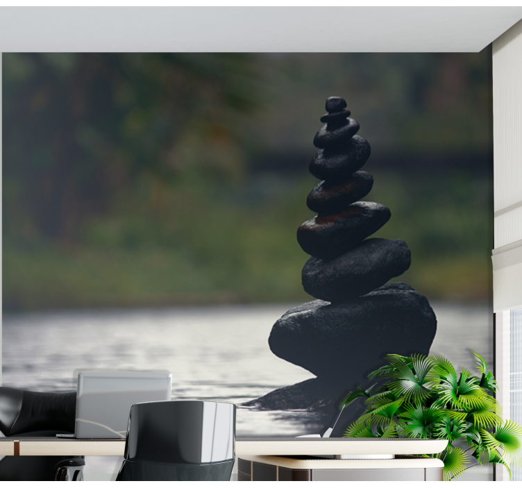 Stacked Stone Balance zen wall mural - TenStickers