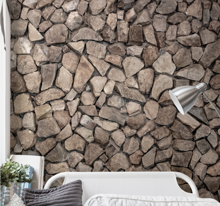 Stone wall mural natural rock texture design - TenStickers