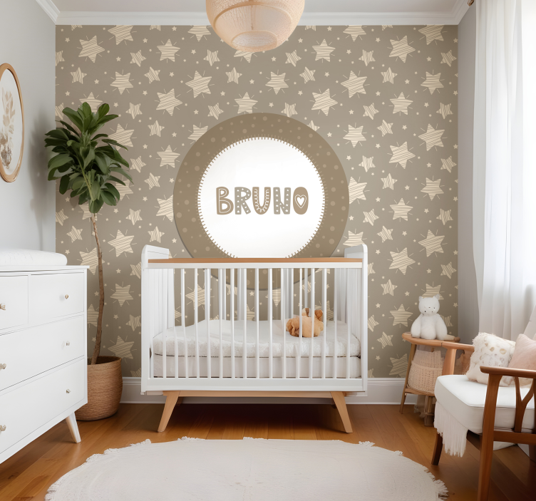 Striped stars nursery mural - TenStickers