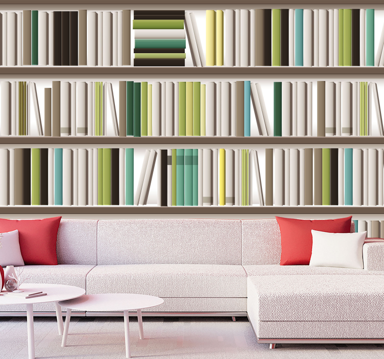 Stylish Book Arrangement wall mural - TenStickers