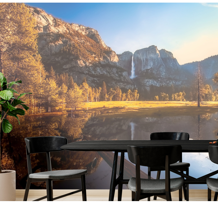 Sunlight reflected on river nature wall mural - TenStickers