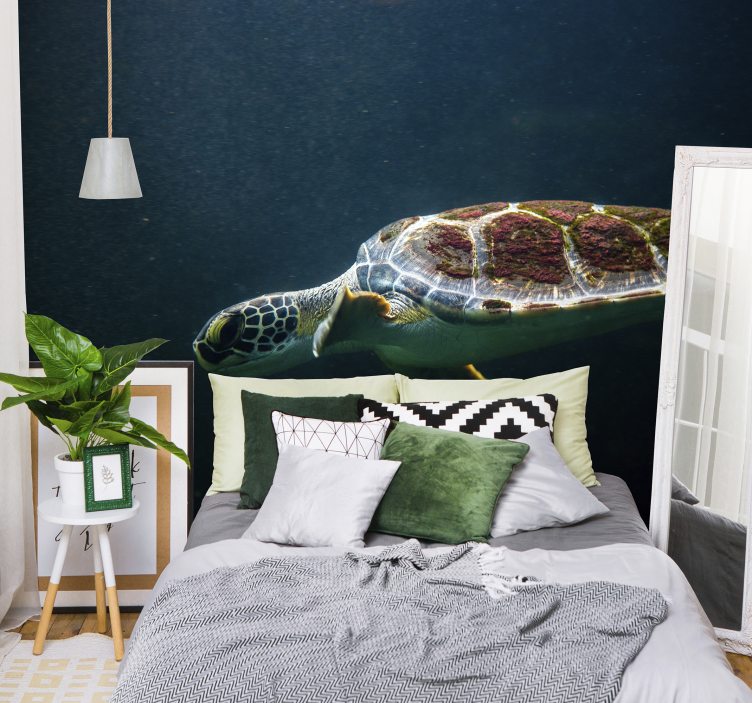 Swimming turtle animal wall mural - TenStickers