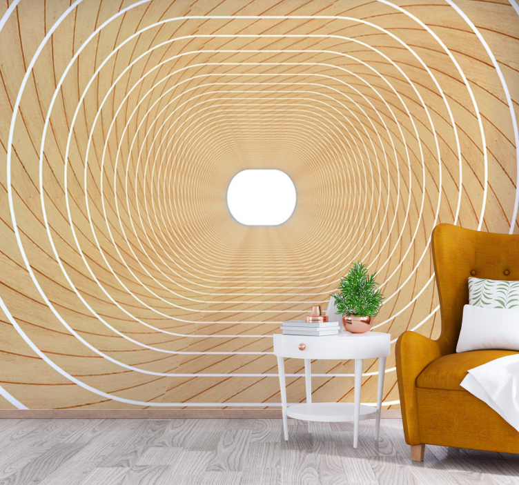 Texture wall mural spiral wood design - TenStickers
